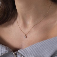 Taşlı Yelpaze Kolye