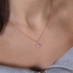 Taşlı Yelpaze Kolye