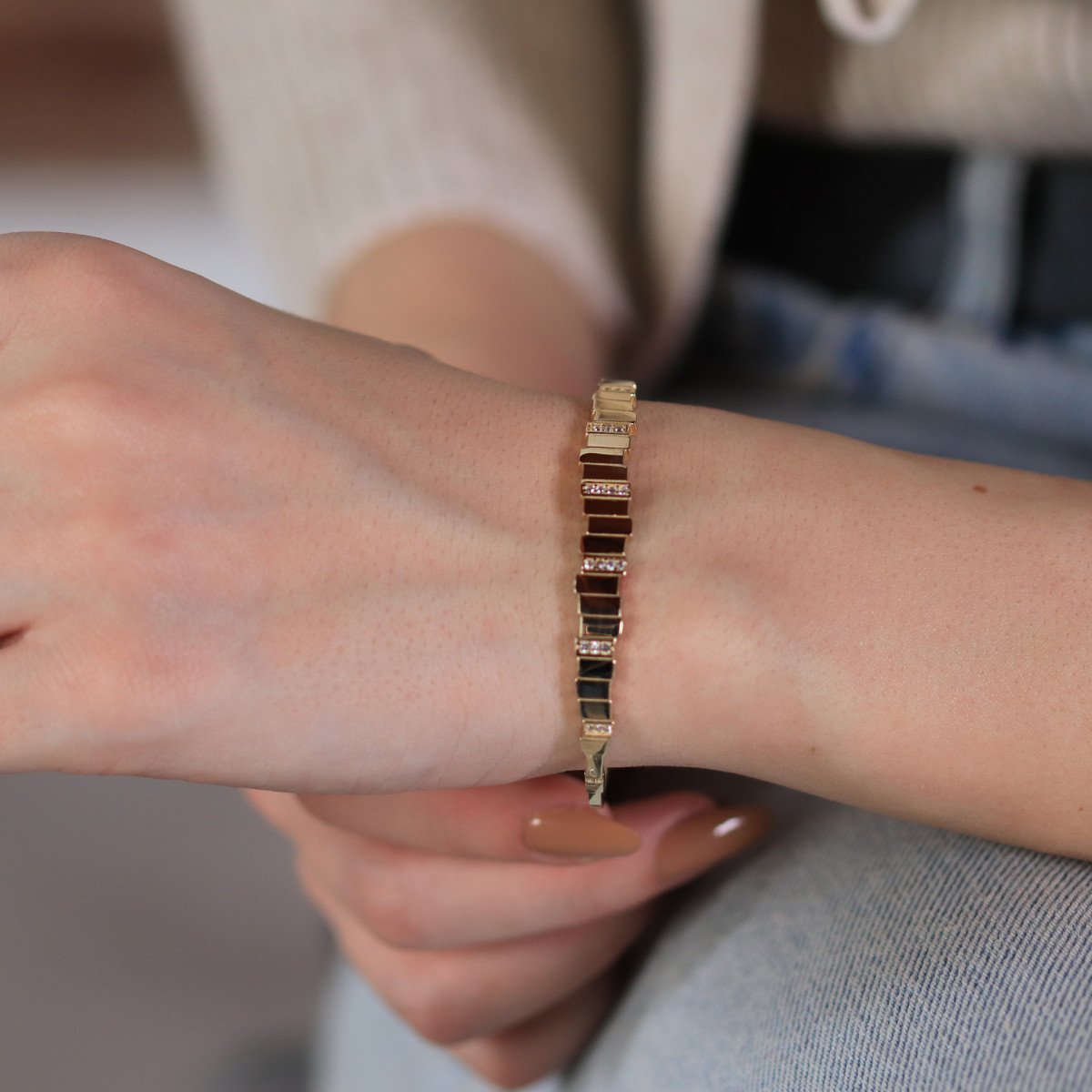 Taşlı Zikzak Bilezik