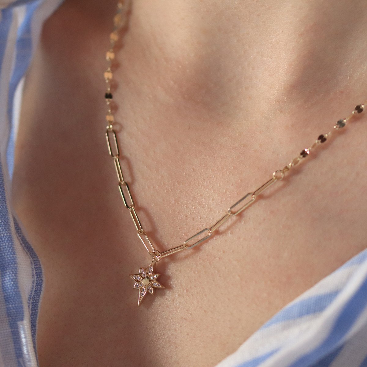 Aynalı Kuzey Yıldızı Kolye