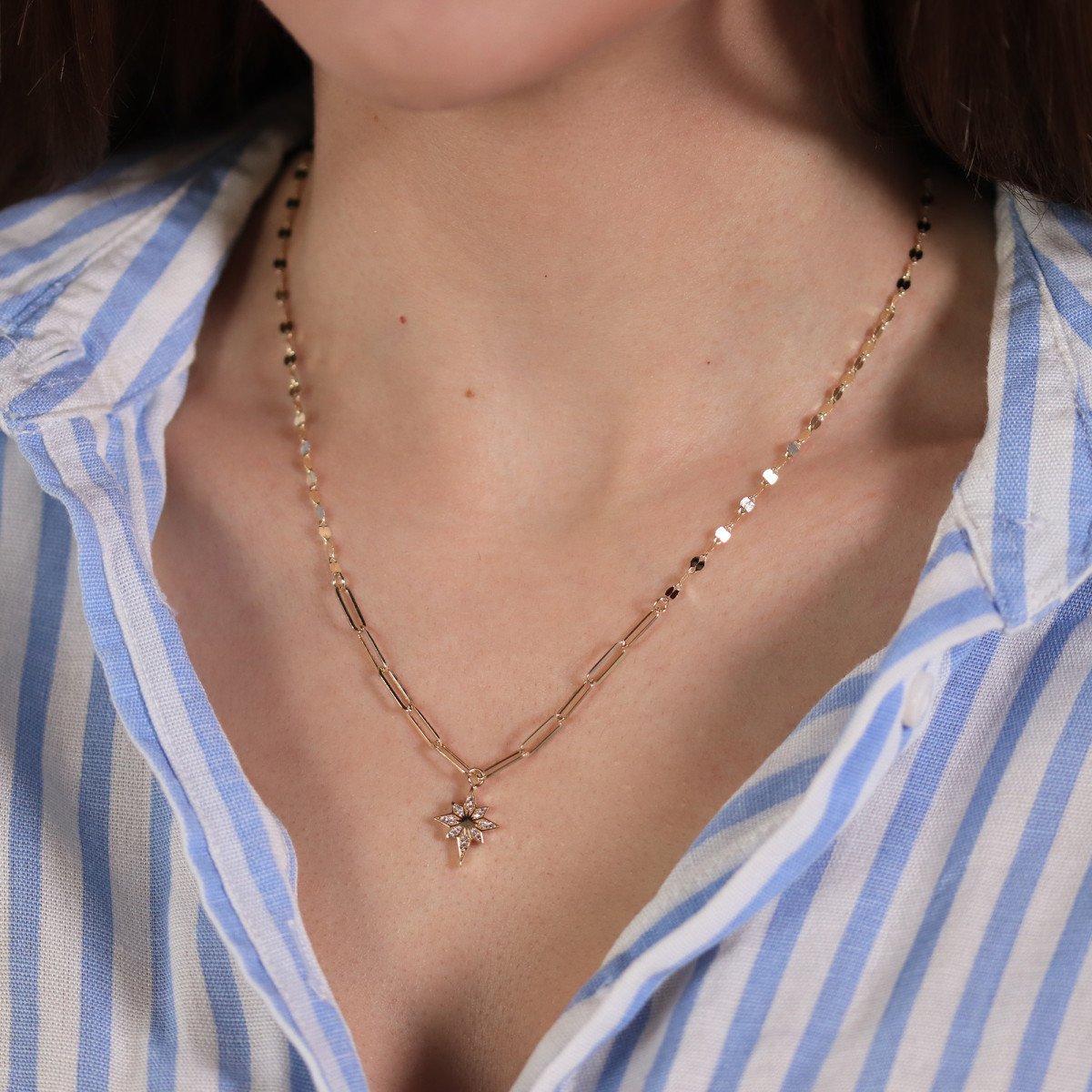 Aynalı Kuzey Yıldızı Kolye