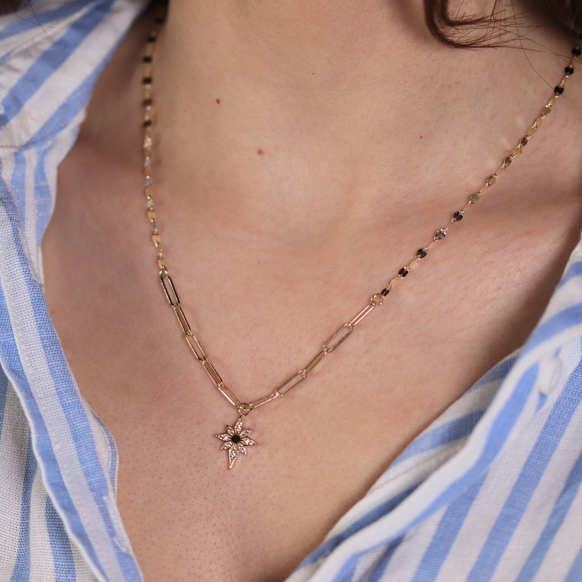 Aynalı Kuzey Yıldızı Kolye