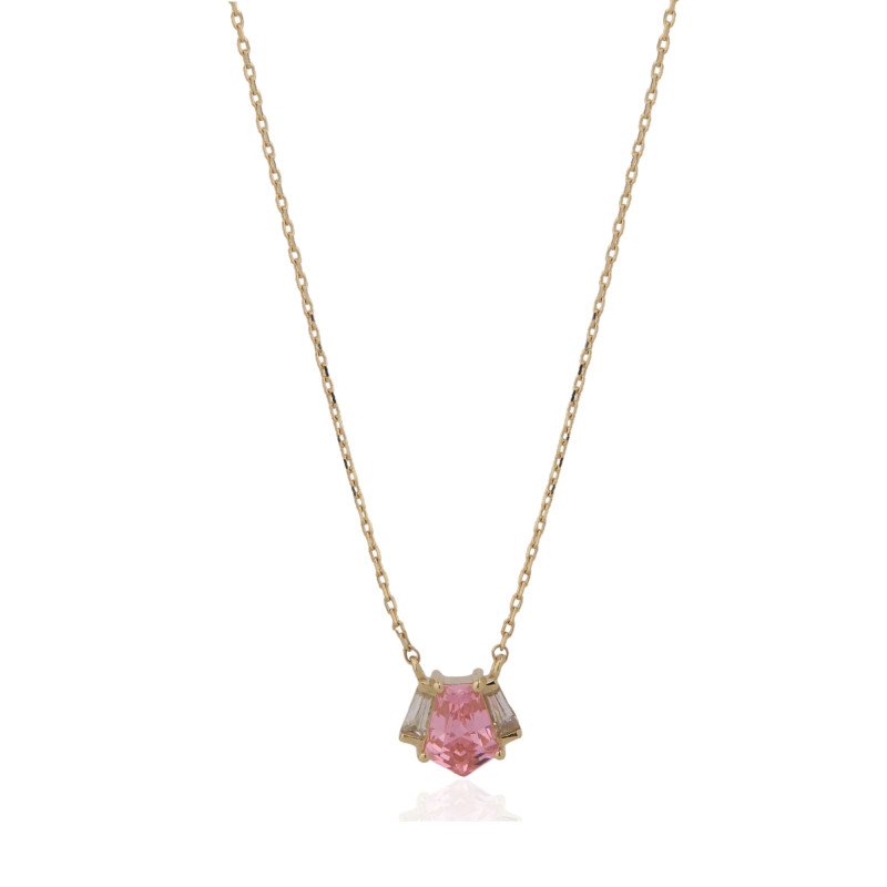 Pembe Taşlı Kolye
