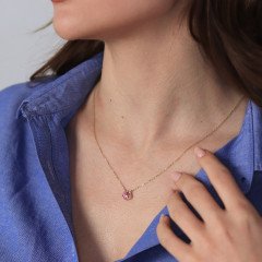 Pembe Taşlı Kolye