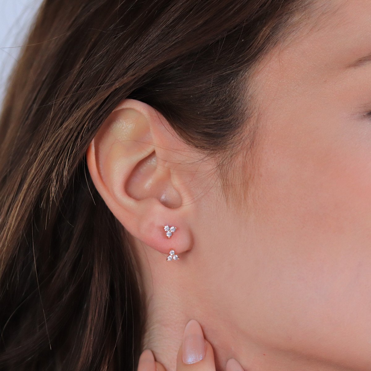 Üç Taş Tasarım Küpe