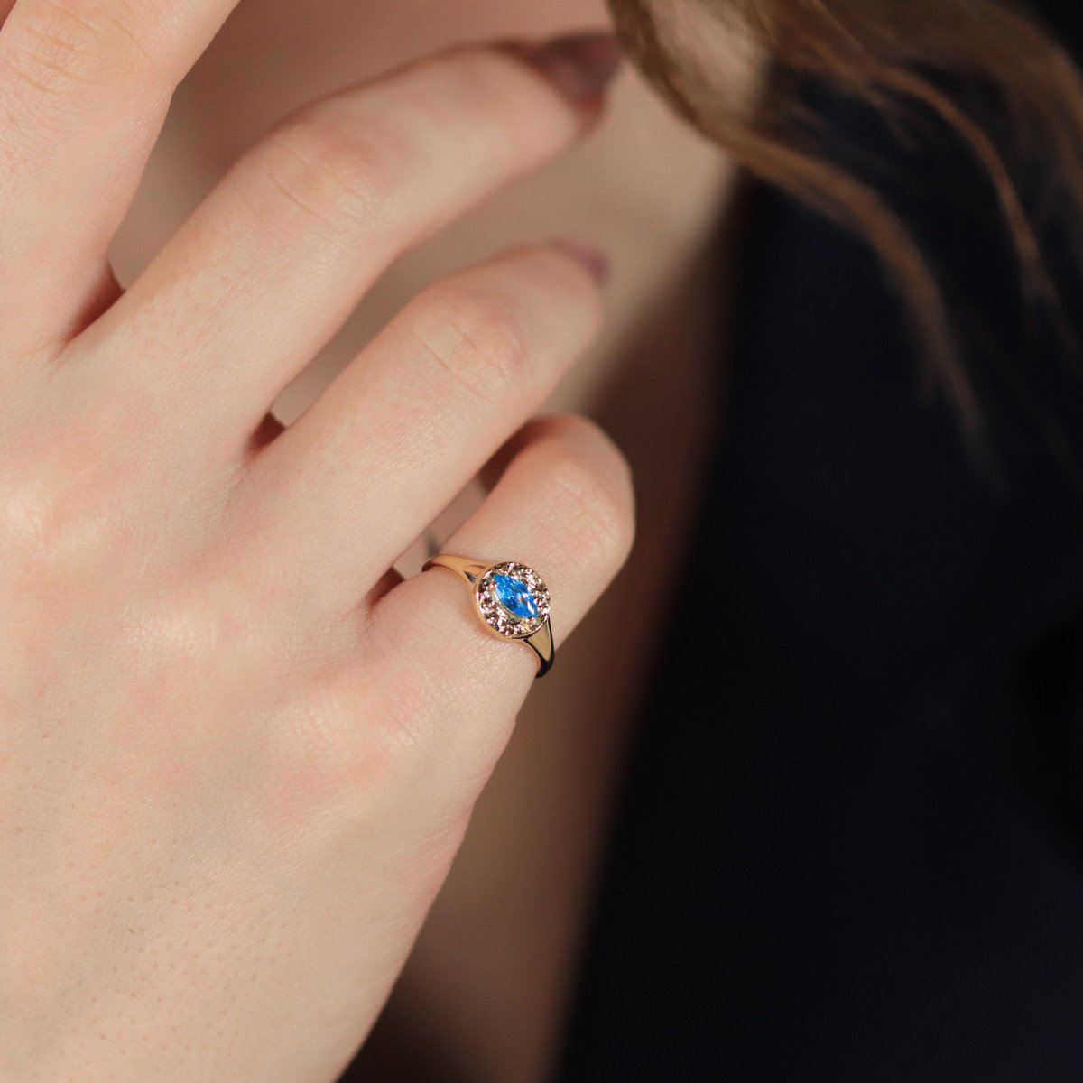 Mavi Taşlı Yüzük