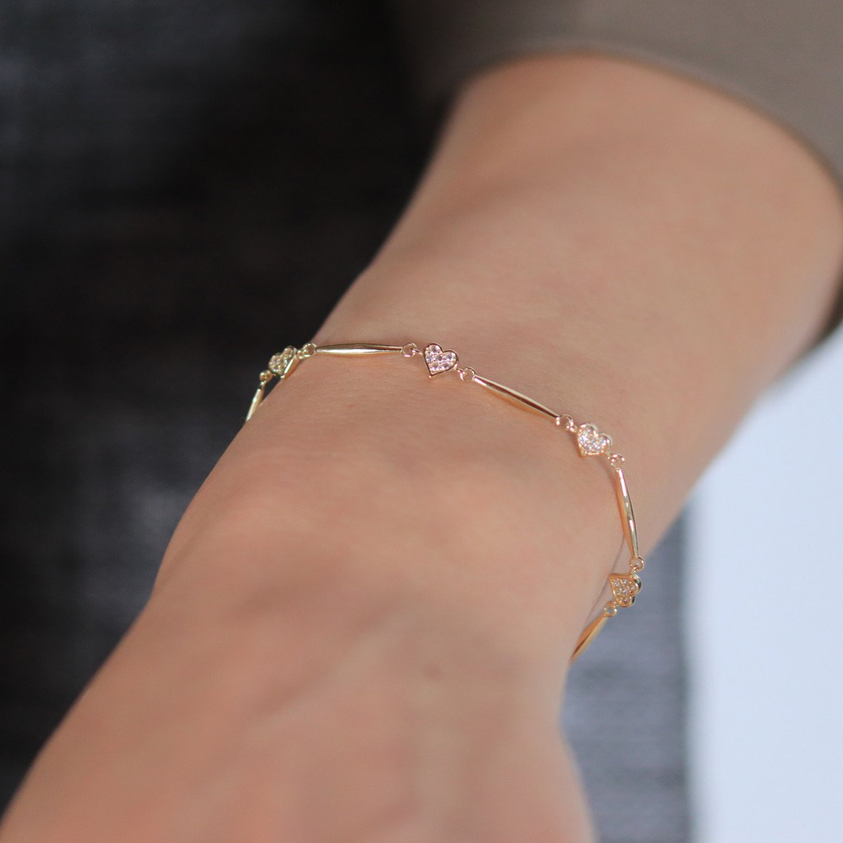 Taşlı Kalp Bileklik