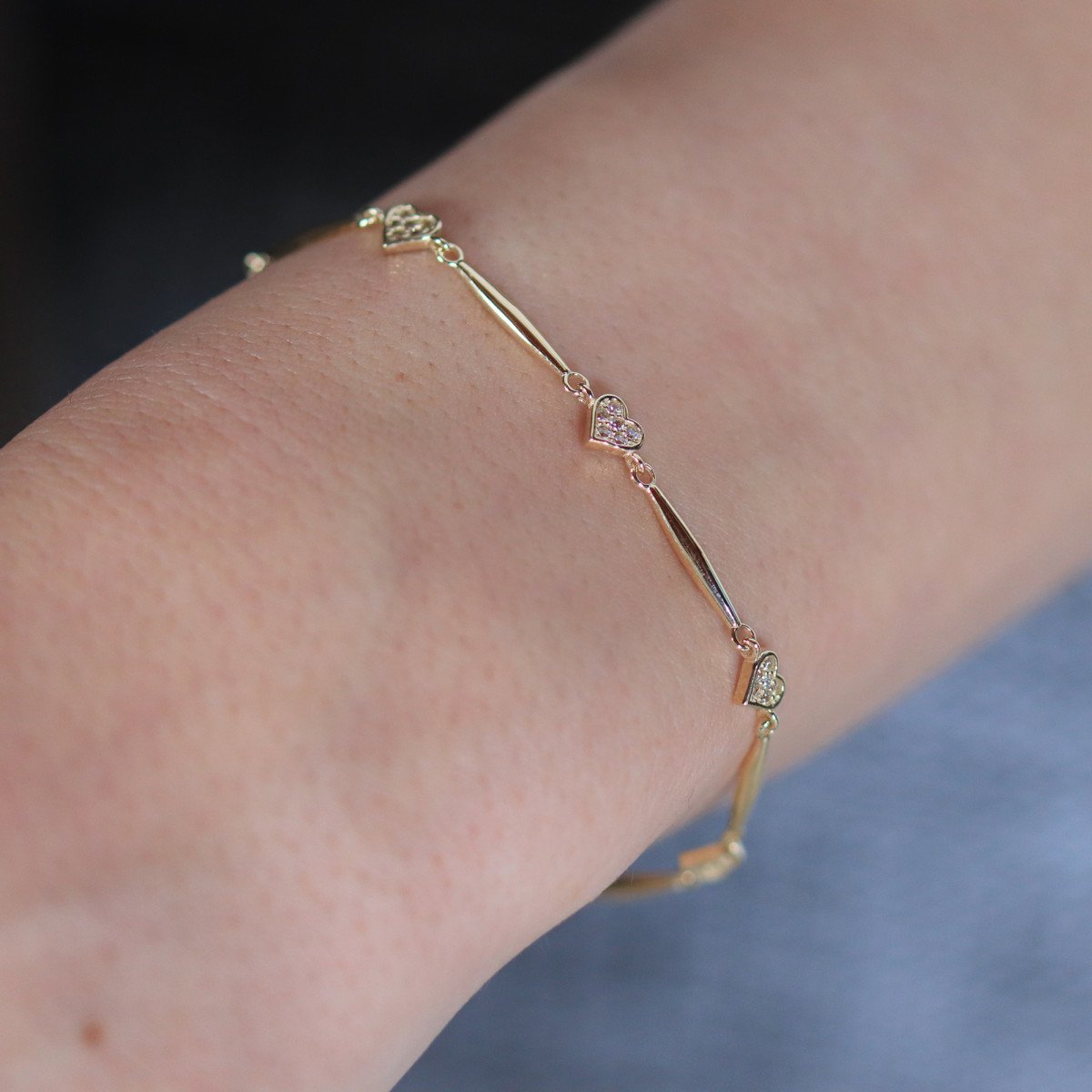 Taşlı Kalp Bileklik