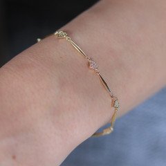 Taşlı Kalp Bileklik