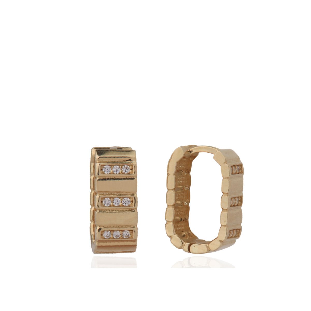 Çizgili Elips Küpe