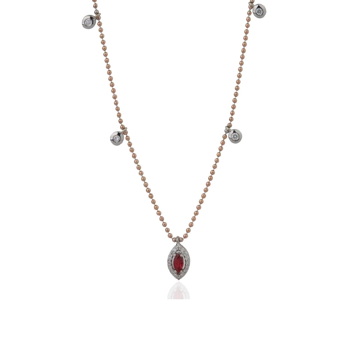 Sıra Taşlı Markiz Pırlanta Kolye