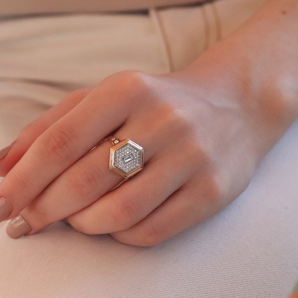 Altıgen Pırlanta Yüzük