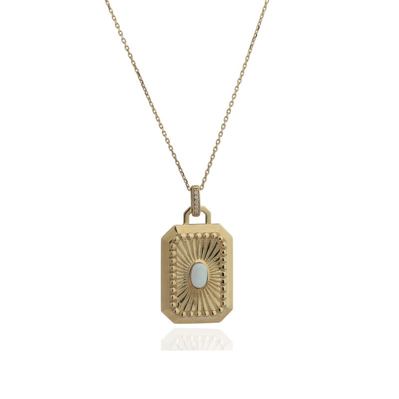 Opal Madalyon Kolye