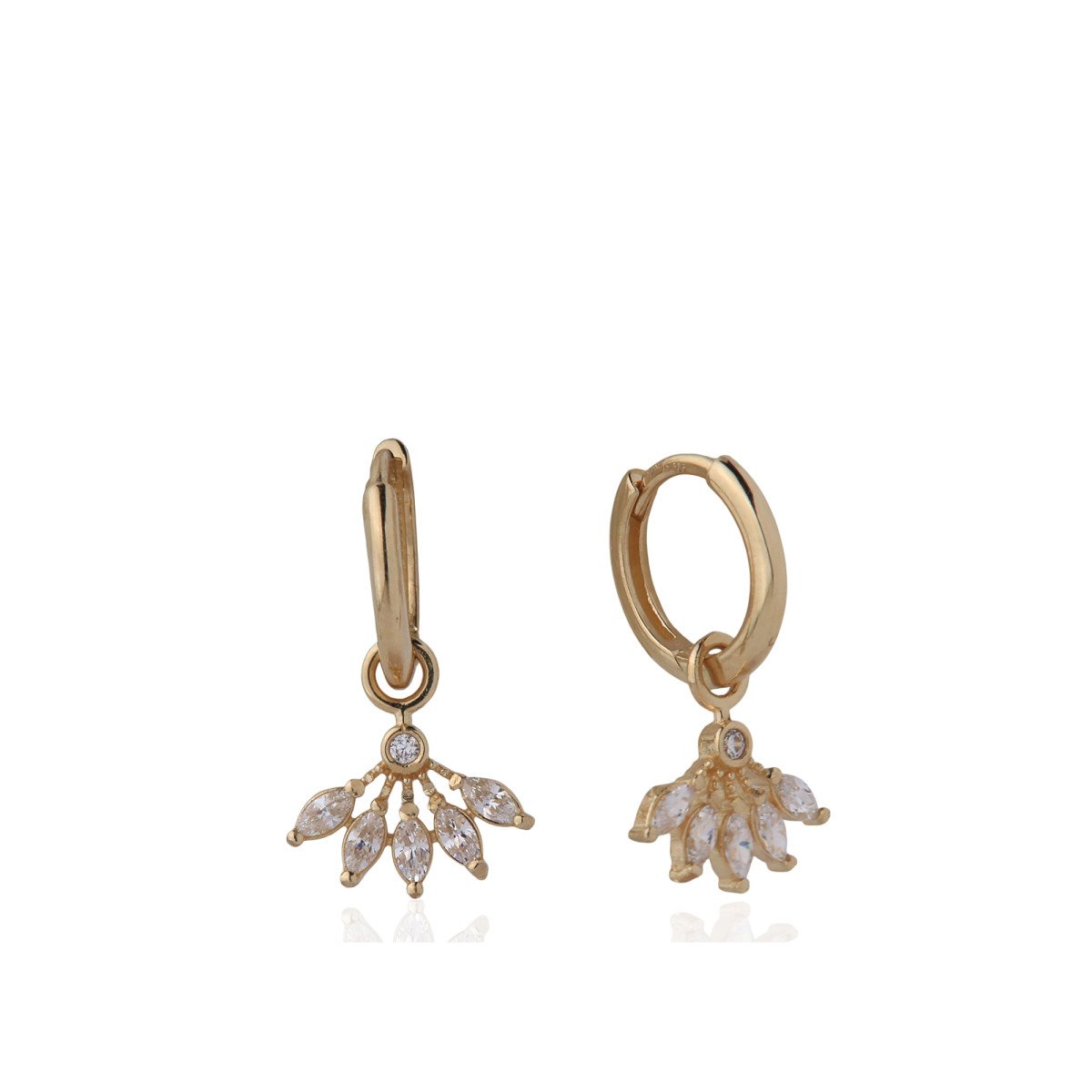 Taşlı Yelpaze Küpe