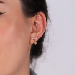 Taşlı Yıldız Küpe