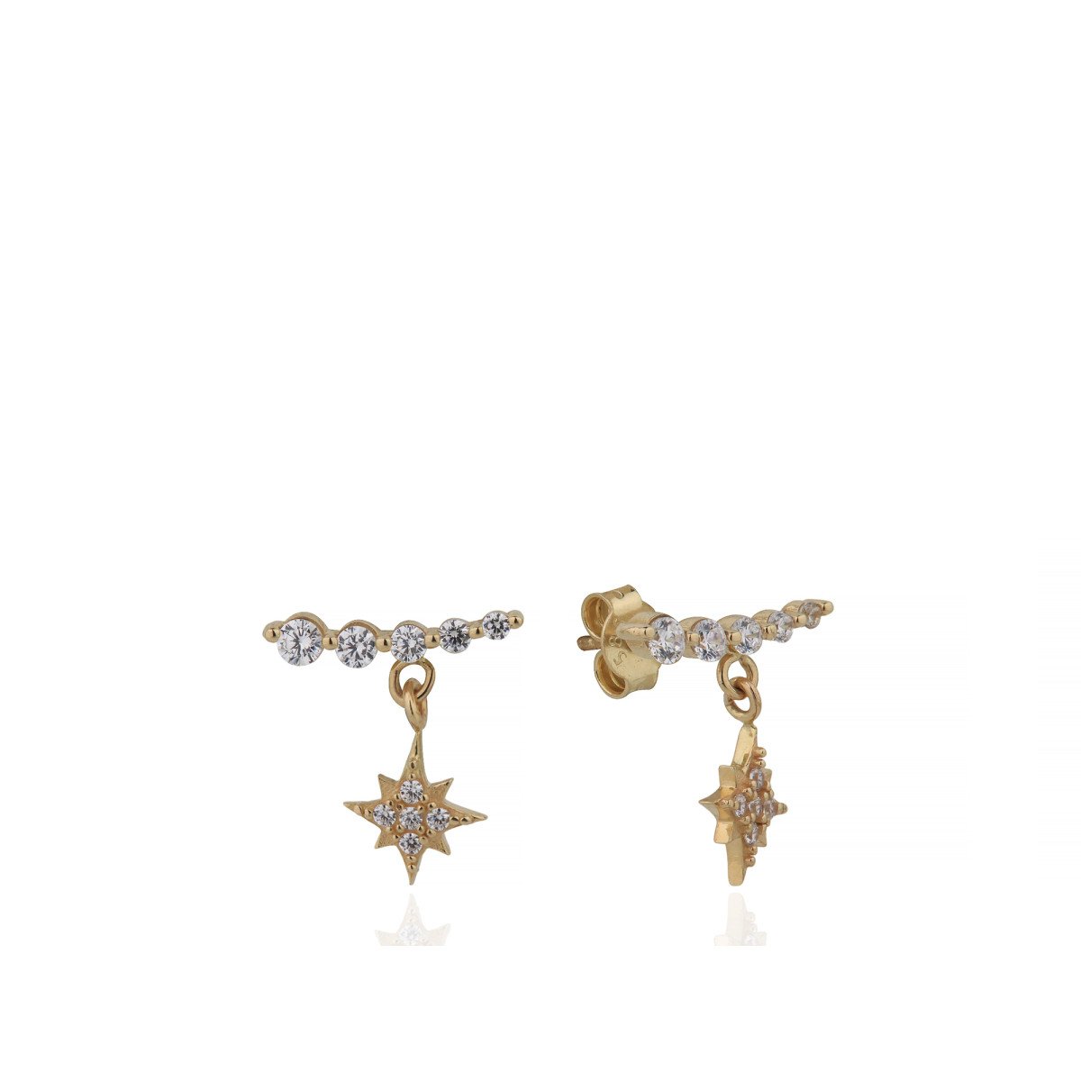 Taşlı Yıldız Küpe