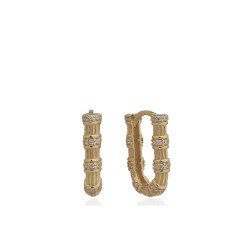 Çizgili Elips Küpe