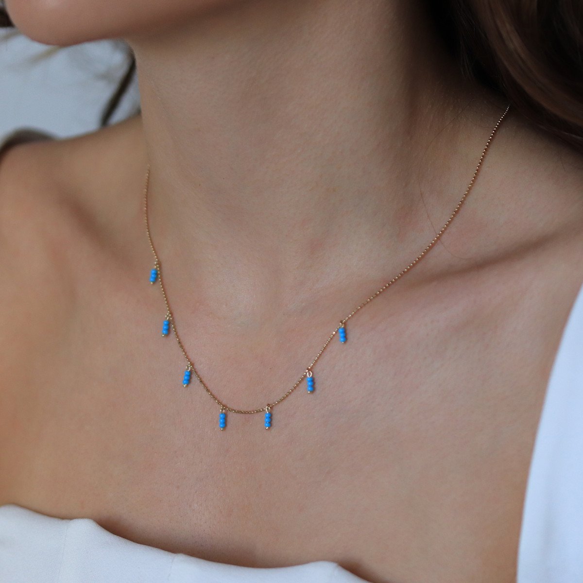 Sıralı Firuze Kolye