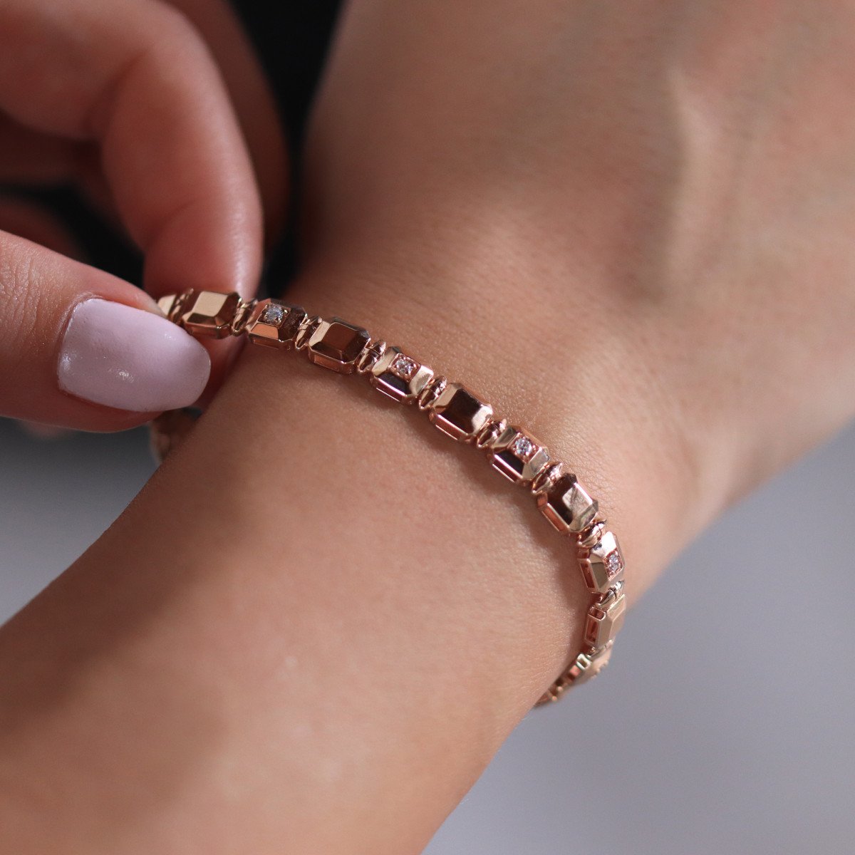 Modern Kare Pırlanta Bileklik