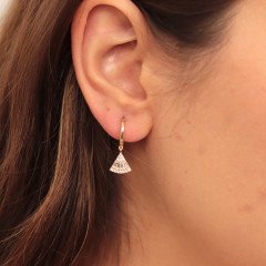 Taşlı Yelpaze Küpe