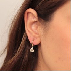 Taşlı Yelpaze Küpe