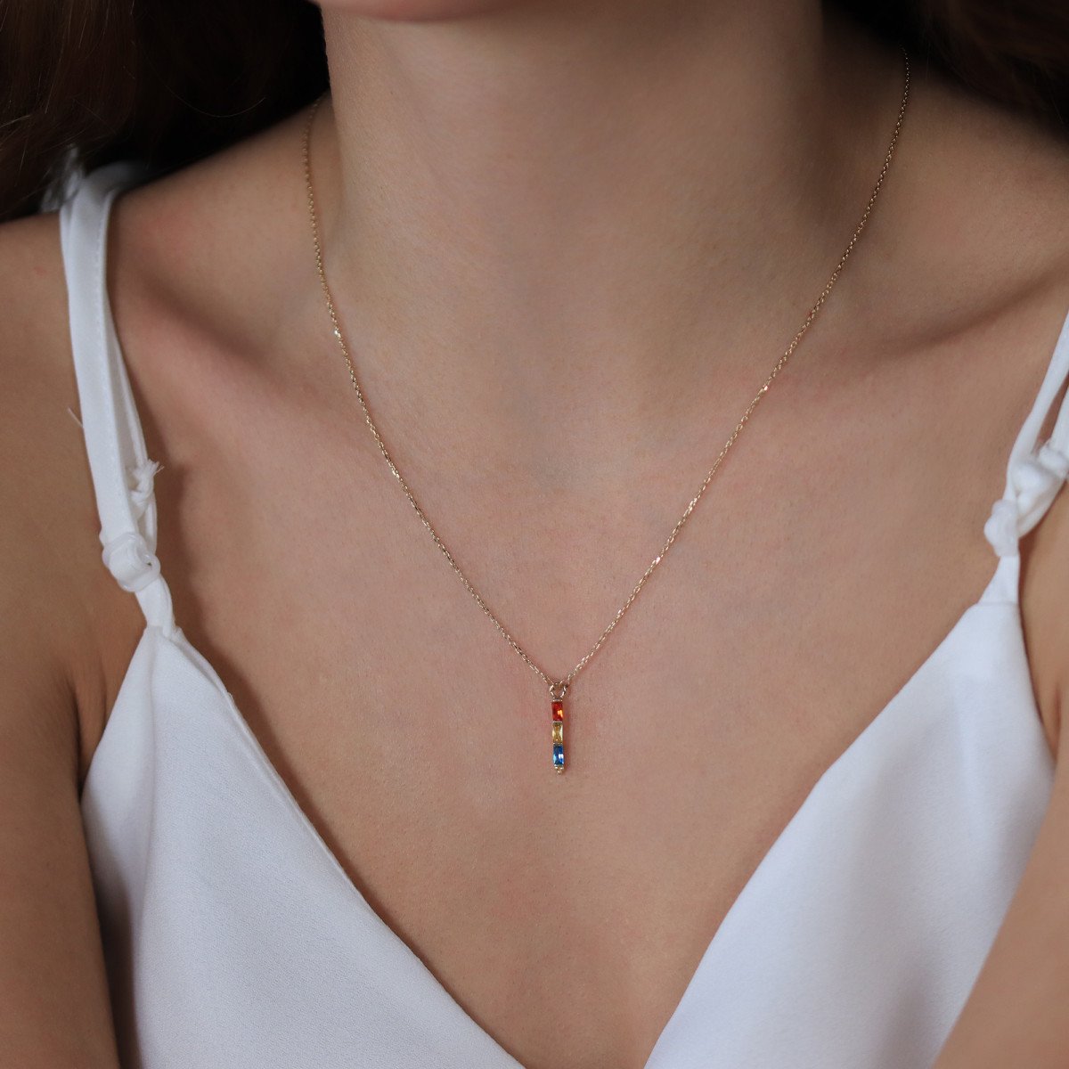 Renkli Taşlı Kolye