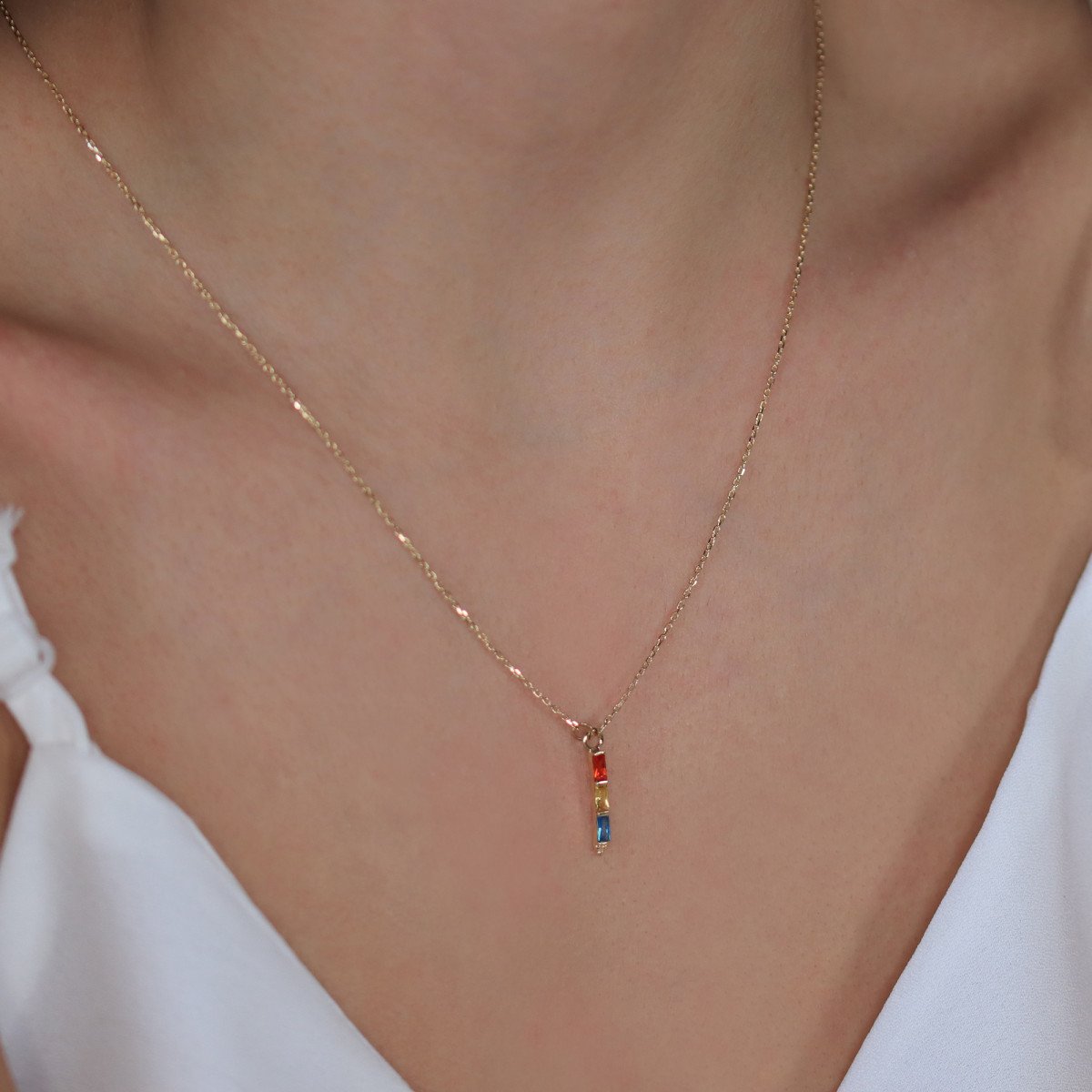Renkli Taşlı Kolye
