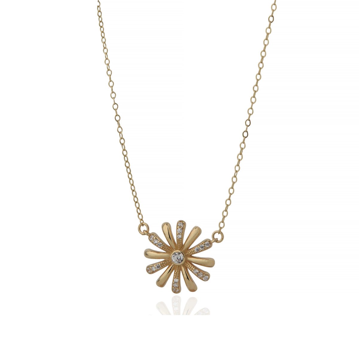 Taşlı Çiçek Kolye