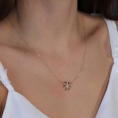 Taşlı Çiçek Kolye