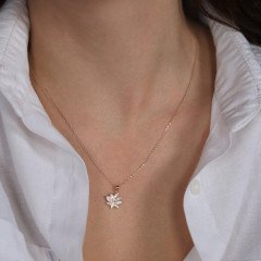 Taşlı Lotus Kolye
