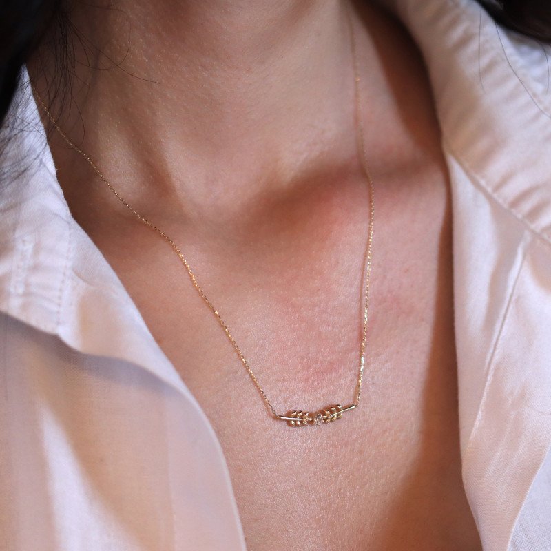 Taşlı Başak Kolye