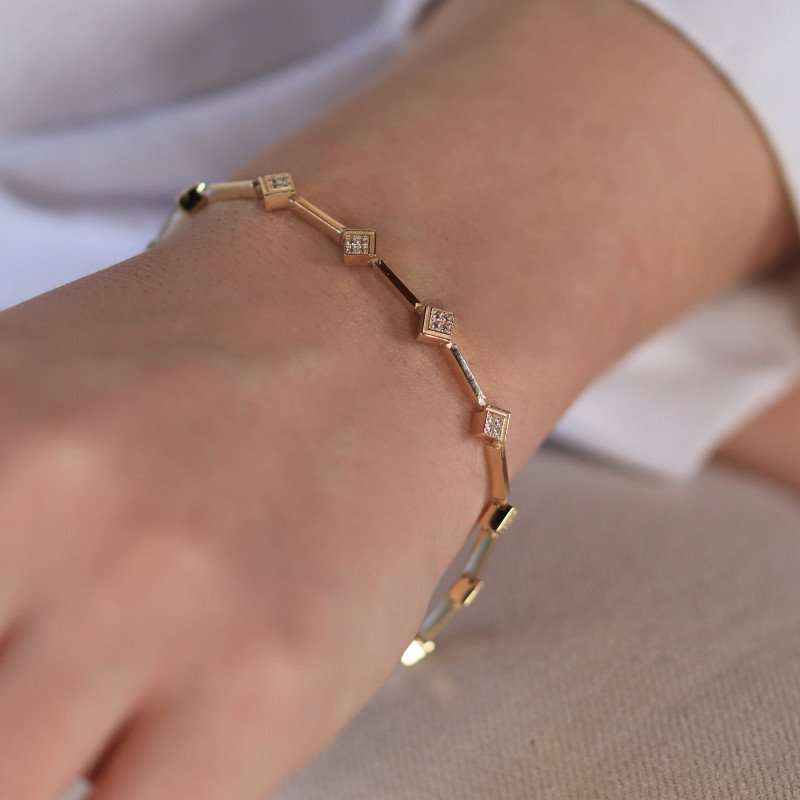 Taşlı Dörtgen Bileklik