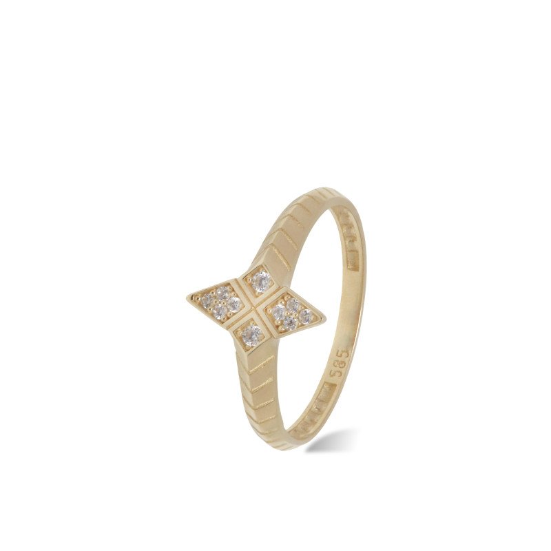 Taşlı Zikzak Yüzük