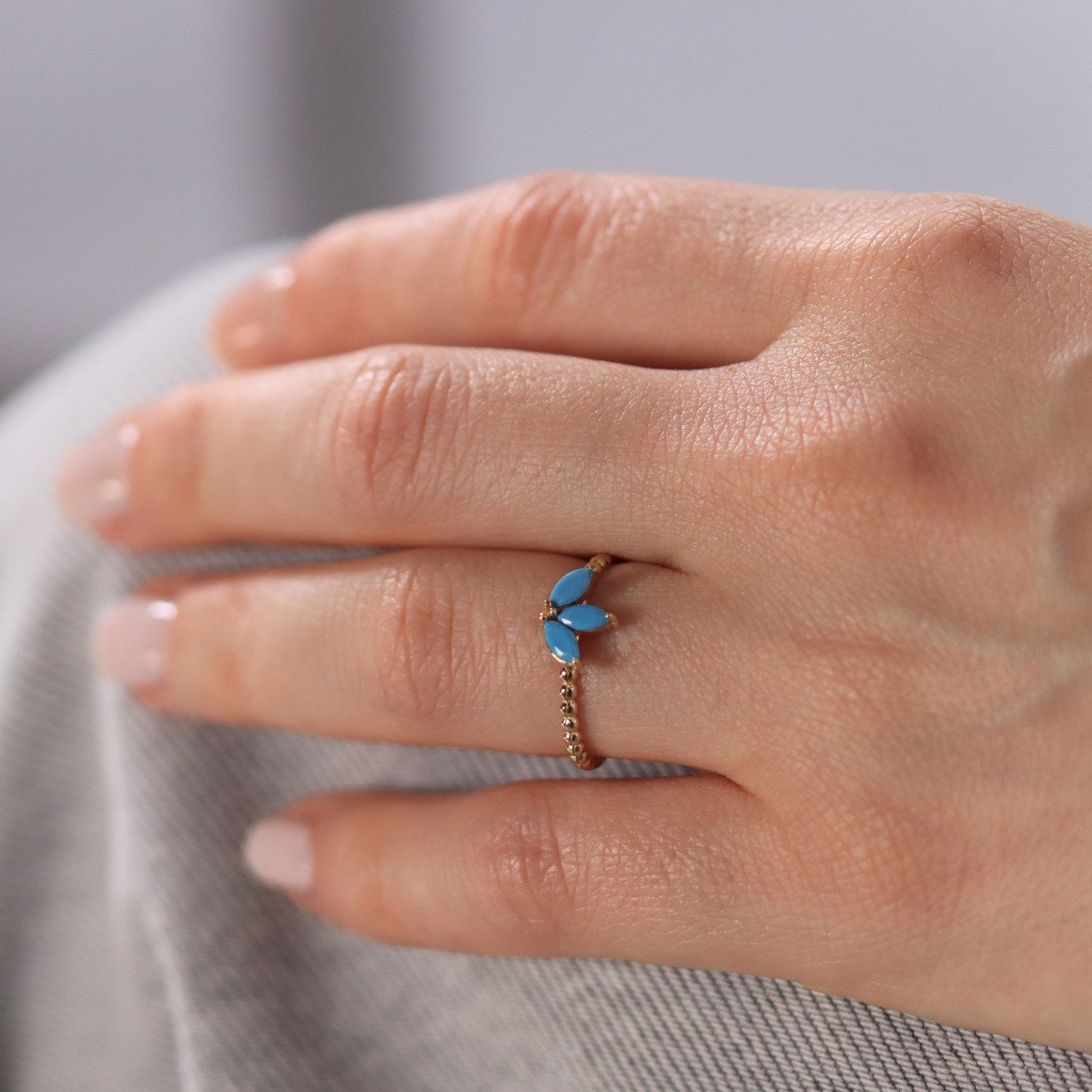 Firuze Lotus Yüzük