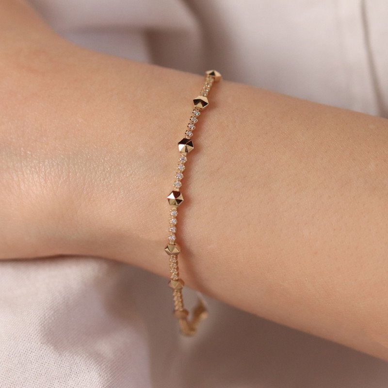 Taşlı Altıgen Bileklik