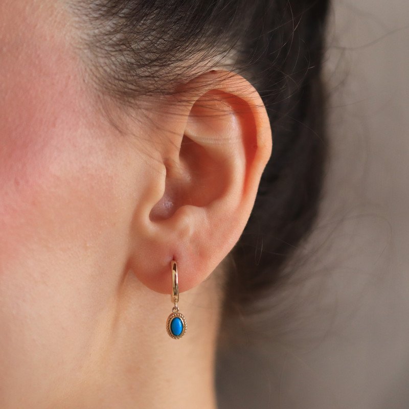 Firuze Sallantılı Küpe