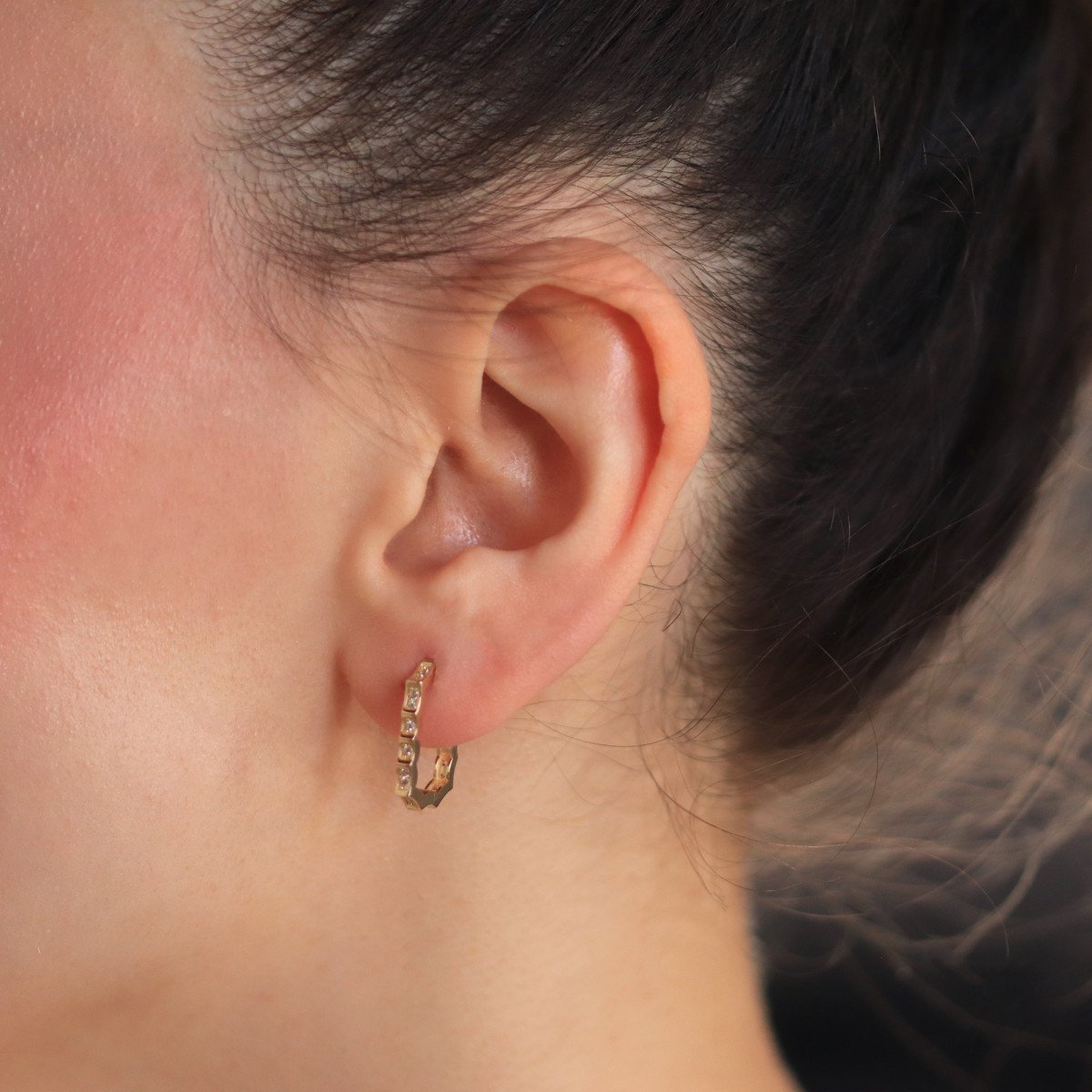 Taşlı Tırtık Küpe