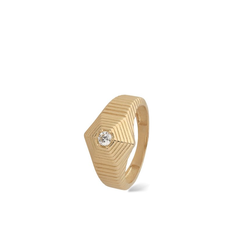 Çokgen Çizgili Yüzük