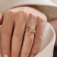 Çokgen Çizgili Yüzük