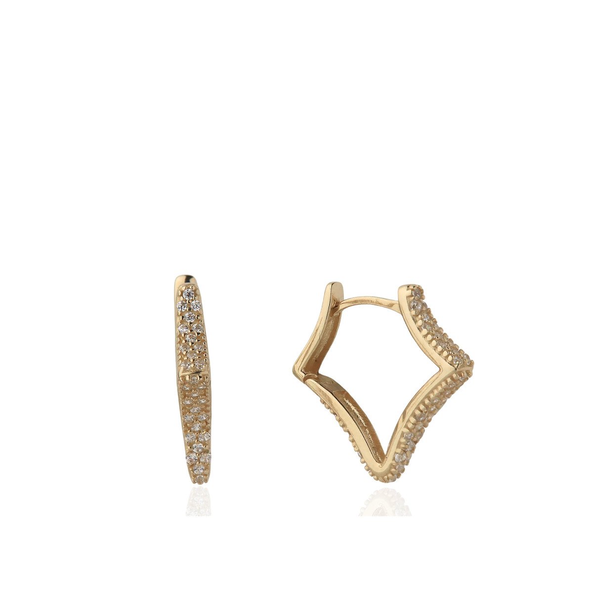 Taşlı Yıldız Küpe