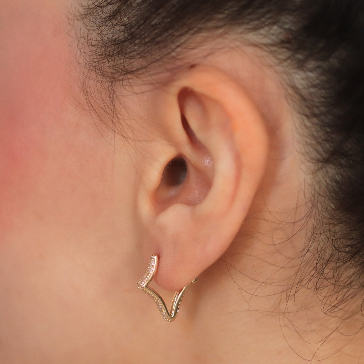 Taşlı Yıldız Küpe