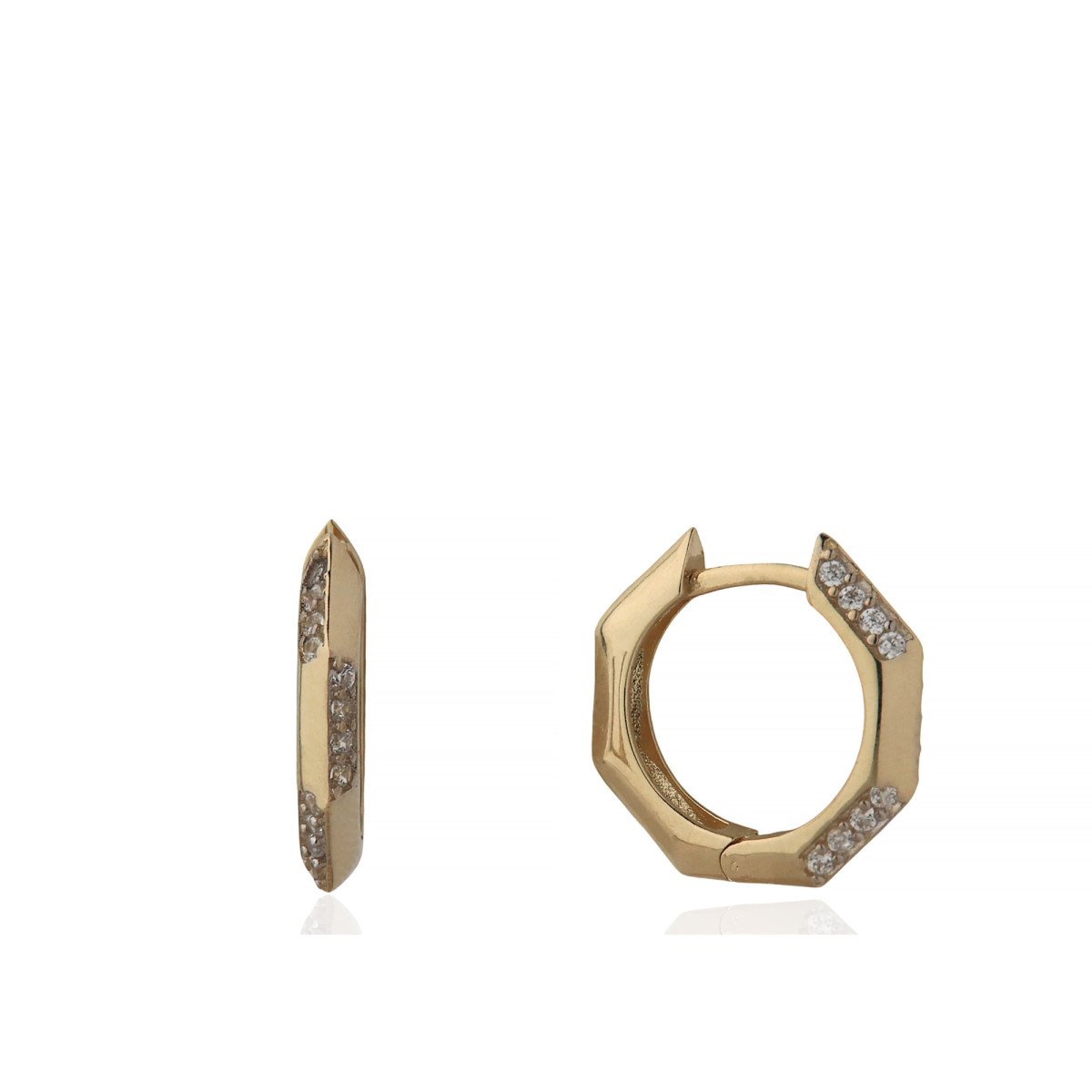 Taşlı Çokgen Küpe