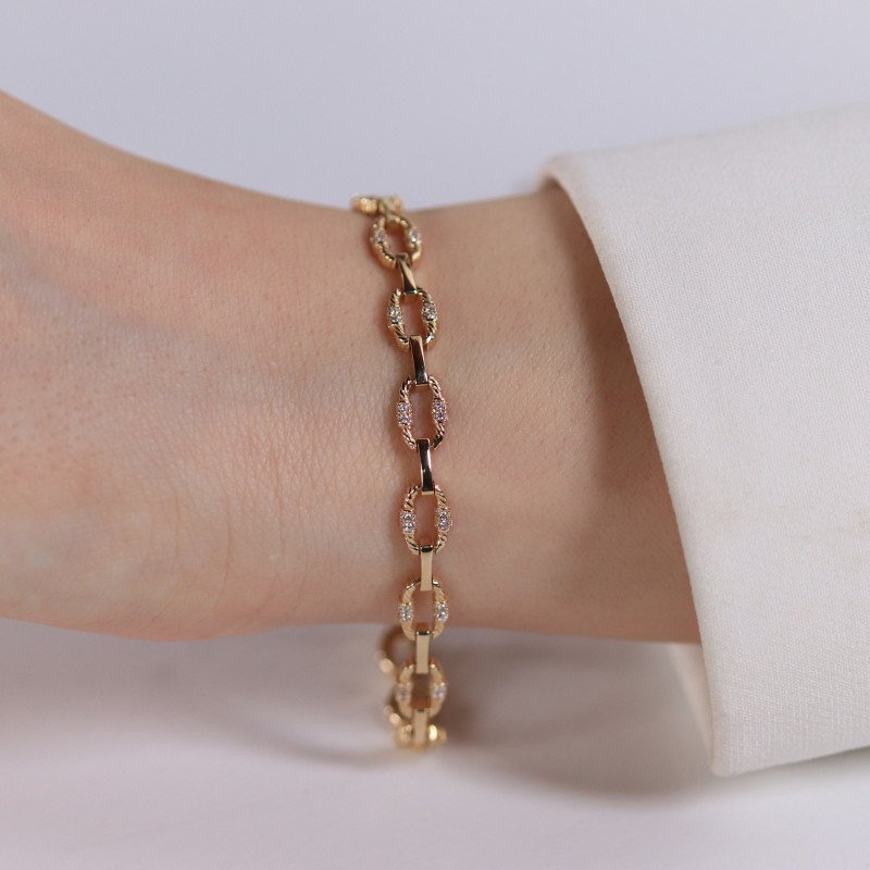 Taşlı Elips Bileklik