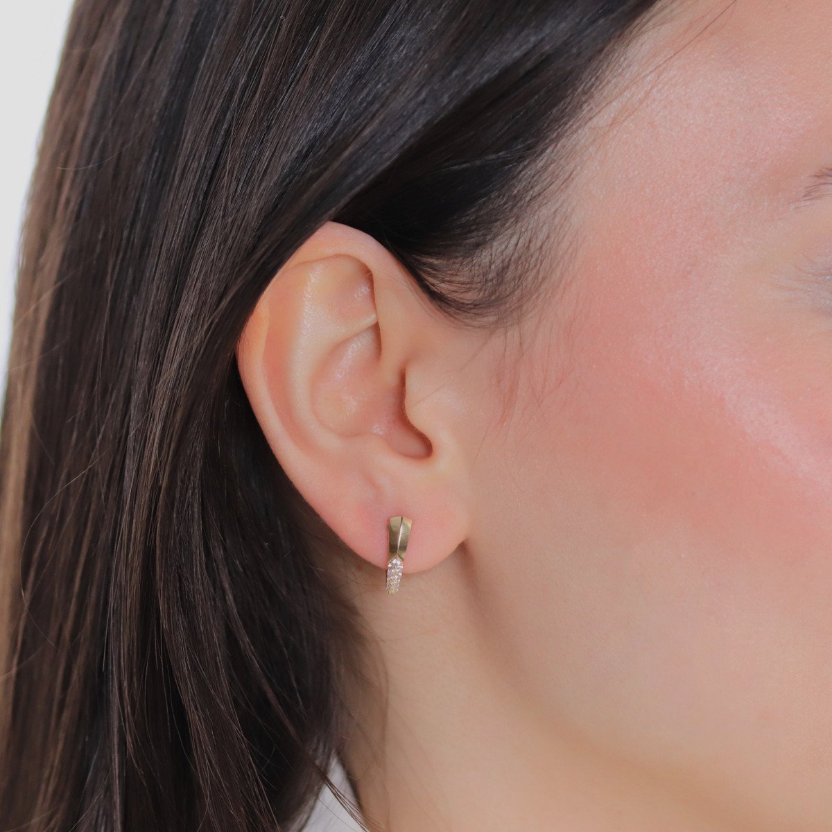 Taşlı Üçgen Küpe