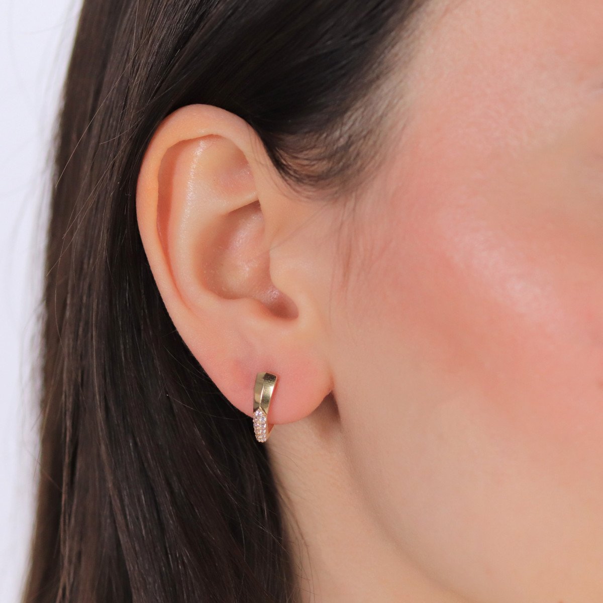 Taşlı Üçgen Küpe