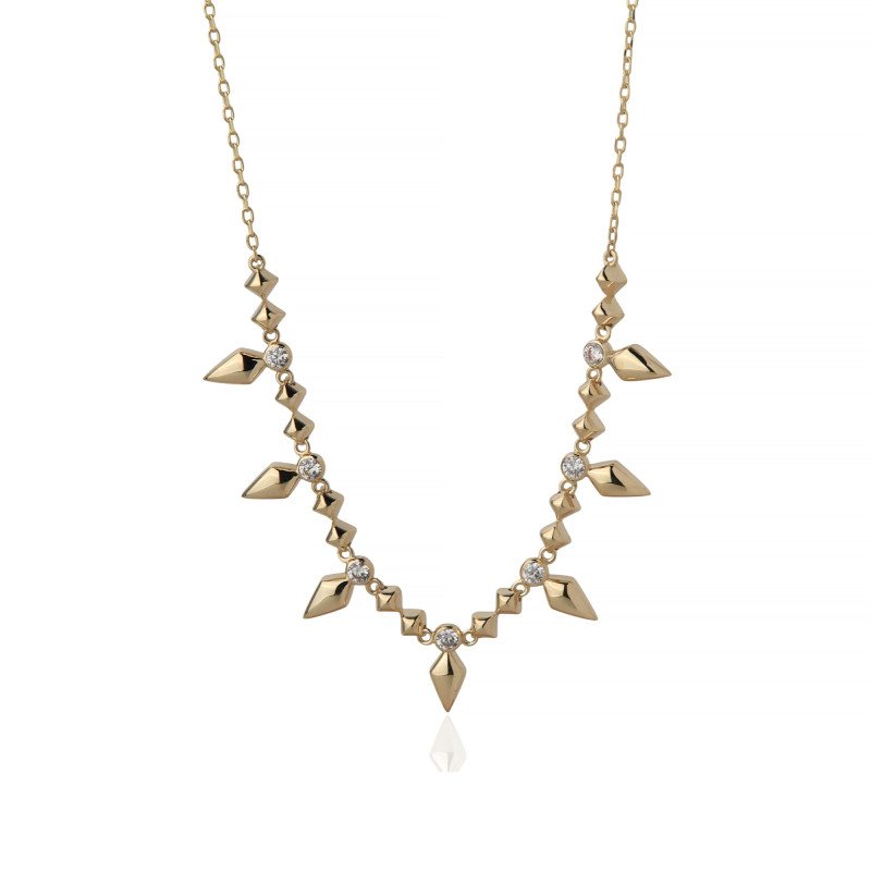 Taşlı Mızrak Kolye