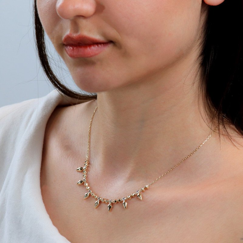 Taşlı Mızrak Kolye