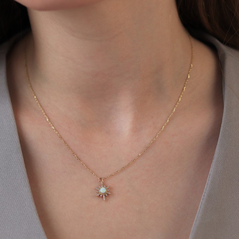Opal Kuzey Yıldızı Kolye
