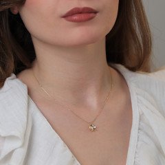 Taşlı Çiçek Kolye