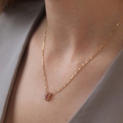 Pembe Taşlı Kolye